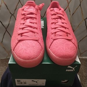 PUMA Suede Triplex Mono size 10 US color: sunblaze-paradisepink-perres